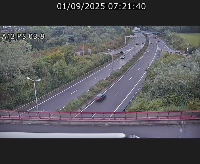 Traffic live webcam Luxembourg Differdange - A13 direction Esch-sur-Alzette - BK 3.9
