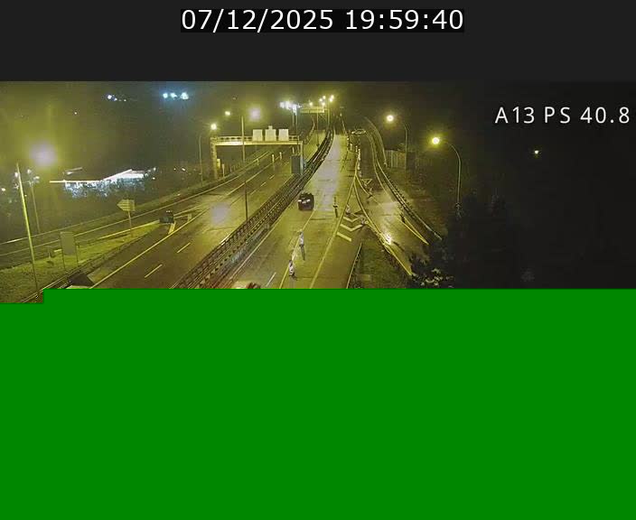 Webcam autoroute A13 à la sortie est du tunnel Markusbierg à Schengen. Vue sur le pont de la Moselle, vers l'Allemagne