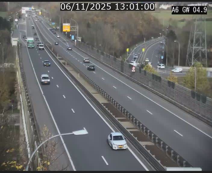 Traffic live webcam Luxembourg Croix de Cessange - A6 - BK 4.9 - direction Belgique