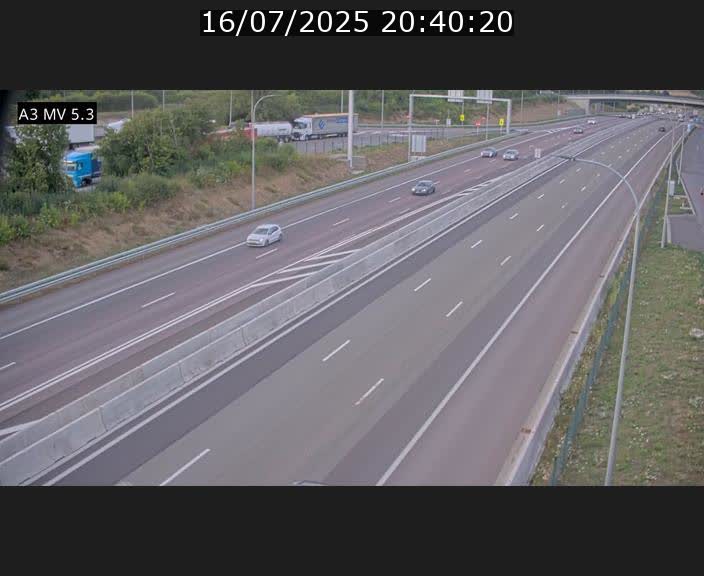 Webcam à l'Aire de Berchem au Luxembourg sur l'A3. Vue orientée vers la France