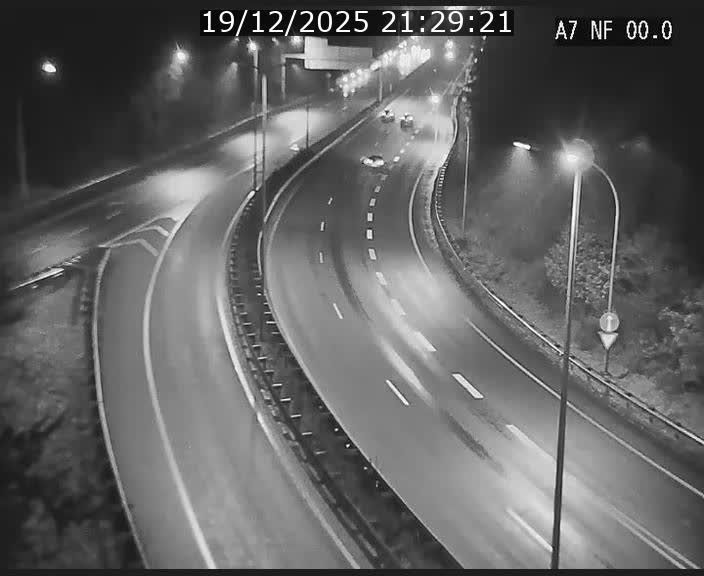 Caméra autoroute Luxembourg A7 - Echangeur A1/A7 Grünewald direction Tunnel Stafelter