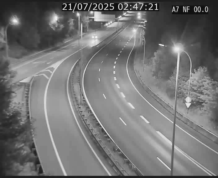 Caméra autoroute Luxembourg A7 - Echangeur A1/A7 Grünewald direction Tunnel Stafelter