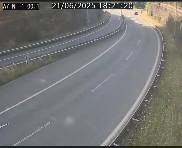 Webcam autoroute Luxembourg A7 située dans la sortie 1 Waldhof, vers la N11, avant le Tunnel Stafelter