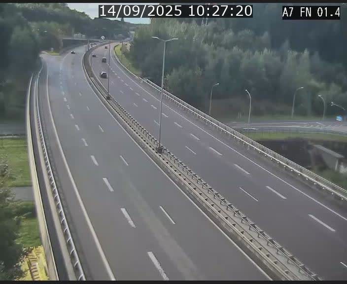 Caméra autoroute Luxembourg A7 - Tunnel Stafelter - direction Echangeur Grünewald