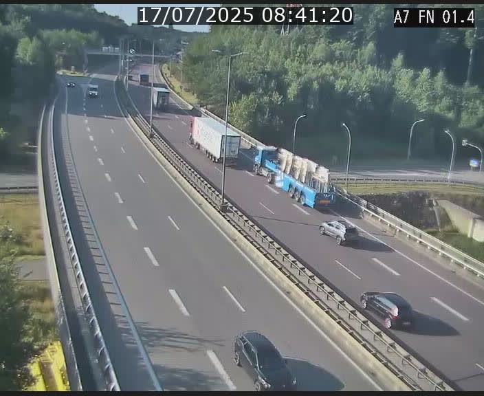 Caméra autoroute Luxembourg A7 - Tunnel Stafelter - direction Echangeur Grünewald