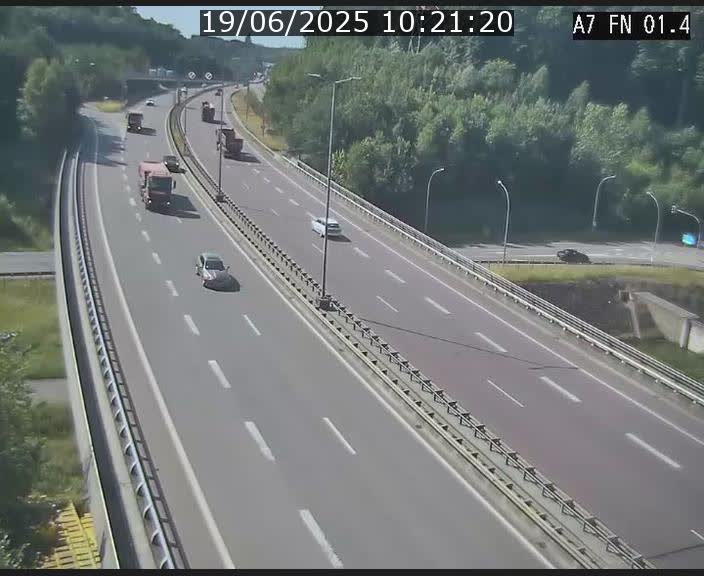 Caméra autoroute Luxembourg A7 - Tunnel Stafelter - direction Echangeur Grünewald