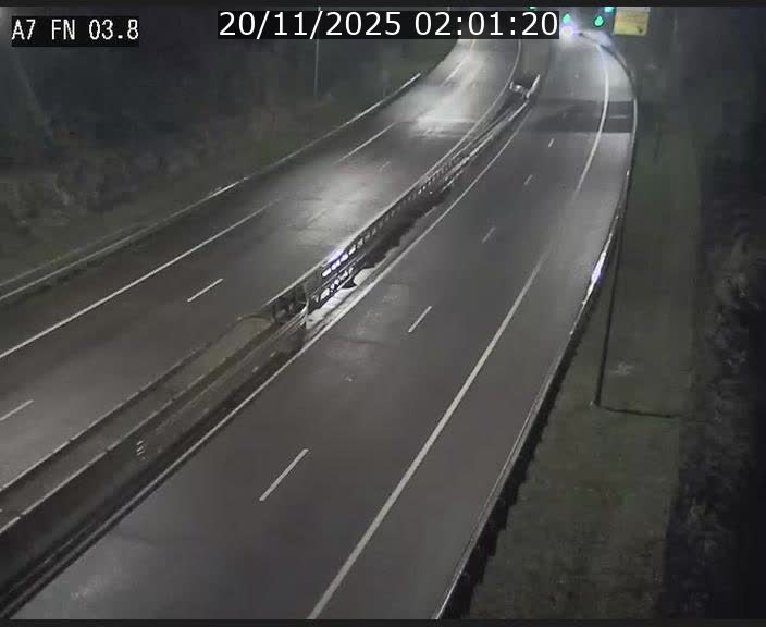 Caméra autoroute Luxembourg A7 - Passage à gibier Rëngelbour - direction Tunnel Stafelter
