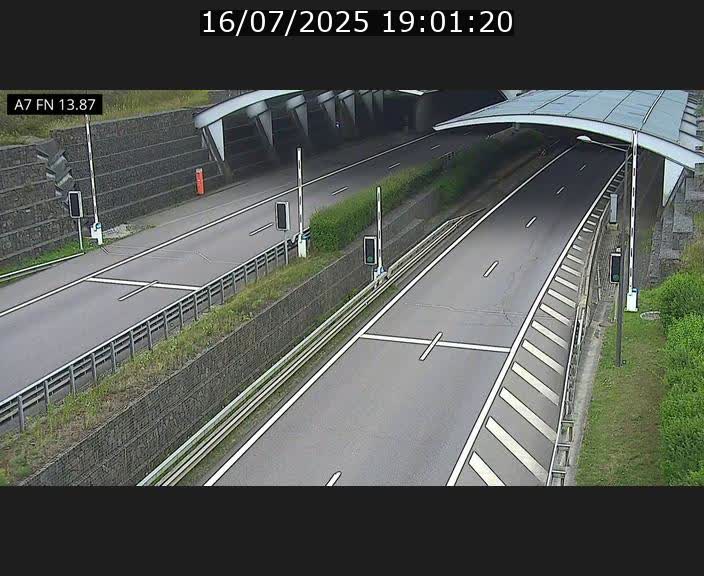 Caméra trafic Luxembourg - A7, Tunnel Gousselerbierg, entrée nord, direction Lorentzweiler