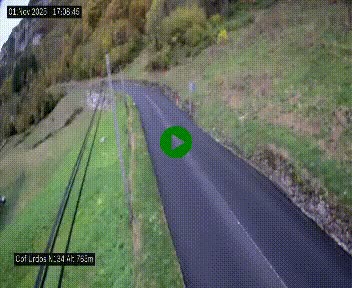 Webcam dans les Pyrénées Atlantique au niveau du col d'Urdos et du fort du Pourtalet sur la N134, en direction du Col et du tunnel du Somport, à 765 mètres d'altitude