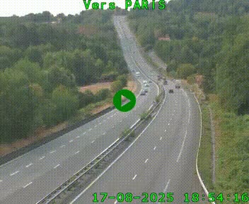 Caméra routière sur l'autoroute A20 à Bessines-sur-Gartempe. Vue orientée vers Paris