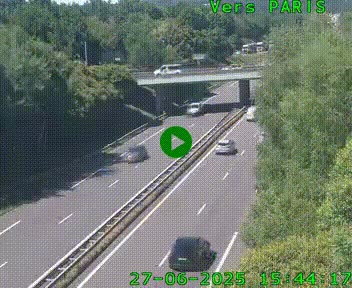 Caméra routière sur l'autoroute A20 au nord de Limoges, à la jonction avec la N520. Vue orientée vers Paris
