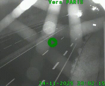 Caméra routière sur l'autoroute A20 à Saint-Hilaire-Bonneval, au sud de Limoges. Vue orientée vers Paris