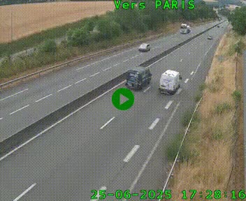 Caméra routière sur l'autoroute A20 à Saint-Hilaire-Bonneval, au sud de Limoges. Vue orientée vers Paris