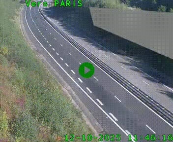 Caméra routière sur l'autoroute A20 à Saint-Pardoux-l'Ortigier, à la jonction avec l'A89. Vue orientée vers Paris