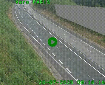 Caméra routière sur l'autoroute A20 à Saint-Pardoux-l'Ortigier, à la jonction avec l'A89. Vue orientée vers Paris
