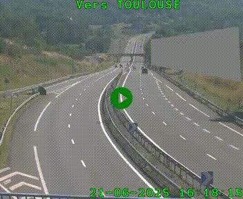 Caméra routière sur l'autoroute A20 à Noailles, en périphérie de Brive-la-Gaillarde. Vue orientée vers Toulouse