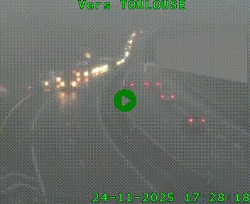Caméra routière sur l'autoroute A20 à Noailles, en périphérie de Brive-la-Gaillarde. Vue orientée vers Toulouse