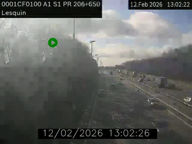 Webcam autoroute A1 à hauteur de Lesquin. Vue orientée vers Lille