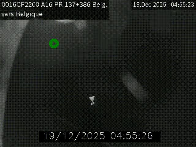 Webcam à la frontière franco-belge au niveau de Bray-Dunes/De-Panne sur l'autoroute A16. Vue orientée vers la Belgique