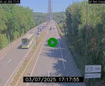 Webcam sur la N165 après le Pont de l'Iroise, à l'entrée de Brest