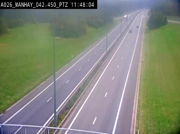 Webcam autoroute A26/E25 à hauteur de Manhay, à la jonction avec la N651 en direction de Liège - BK 42.4