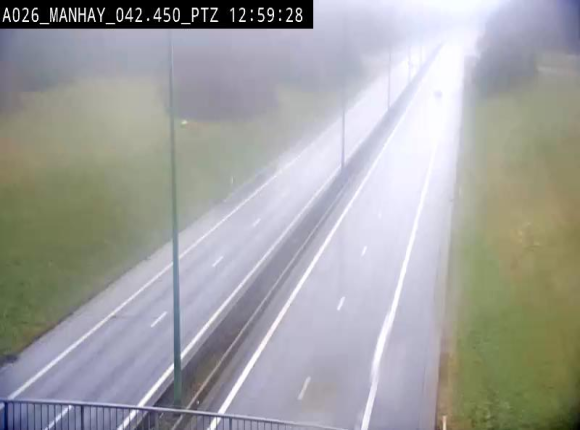 Webcam autoroute A26/E25 à hauteur de Manhay, à la jonction avec la N651 en direction de Liège - BK 42.4