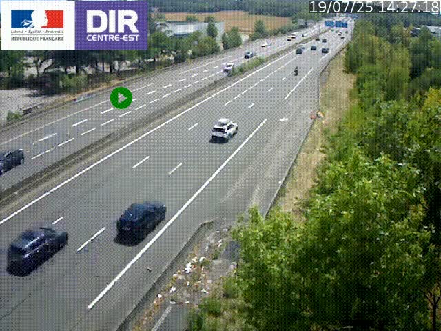 Caméra de circulation à Saint-Priest à la jonction entre l'A43 et l'A46 en direction de Marseille