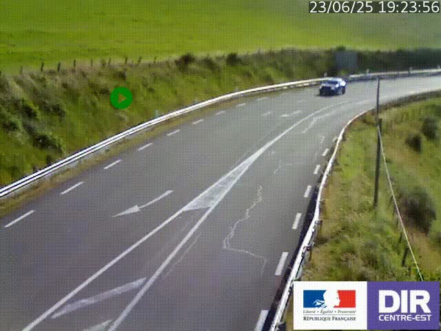 Webcam sur le col Pin Bouchain, vue orientée vers Roanne, en provenance de Lyon sur la nationale 7 (N7)