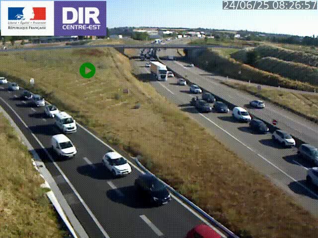 Webcam sur le contournement de Valence, sur la Nationale 7, caméra orientée vers Lyon