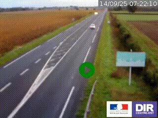 Webcam routière sur la RN7 à hauteur de Toulon-sur-Allier, entre Moulins et Vichy