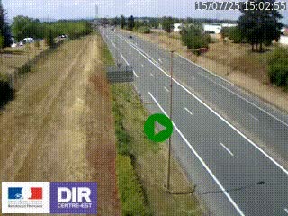 Webcam à Mably, à proximité de Roanne en direction de Moulins sur la N7