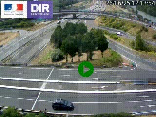 Webcam traffic à Grenoble-sud sur l'autoroute A480. Vue orientée vers l'entrée et la sortie de Grenoble
