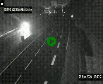 Webcam routière à hauteur de Bois-Guillaume en périphérie de Rouen. Vue orientée vers Rouen