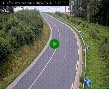 Webcam en haut de la Côte des Carreaux sur la N31 à Avesnes-en-Bray. Vue orientée vers Rouen
