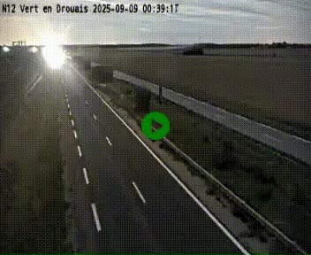 Webcam à hauteur de Vert-en-Drouais sur la N12, en périphérie de Dreux. Vue orientée vers Alençon