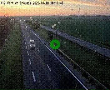 Webcam à hauteur de Vert-en-Drouais sur la N12, en périphérie de Dreux. Vue orientée vers Alençon