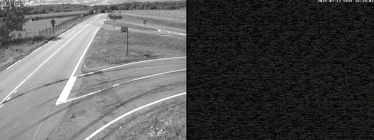 Webcam à Bellefontaine dans les Vosges à 552 mètres d'altitude sur la D63, à la jonction avec la D20A