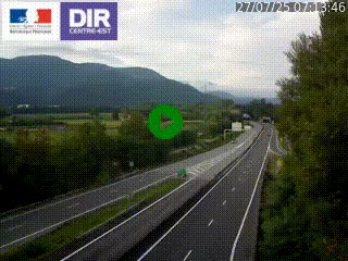 Caméra trafic à Meylan sur la Rocade-Sud de Grenoble en direction d'Aix-en-Provence