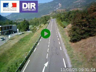 Web cam sur la N90 à Aime, en provenance de Bourg-Saint-Maurice et en direction d'Albertville