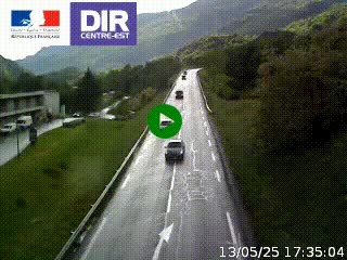 Web cam sur la N90 à Aime, en provenance de Bourg-Saint-Maurice et en direction d'Albertville