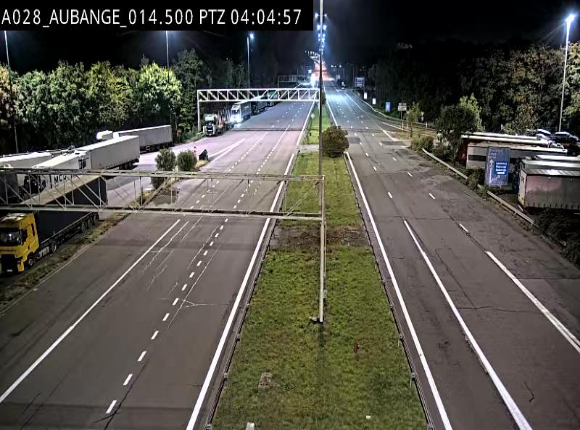 Webcam autoroute Belgique - Aubange - A28 direction Arlon - BK 14