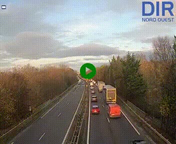 Webcam sur le périphérique de Caen (N814) à l'est de la ville, à Mondeville hauteur de la sortie 2, Presqu'île-Rives de l'Orne, au bout de l'autoroute A13