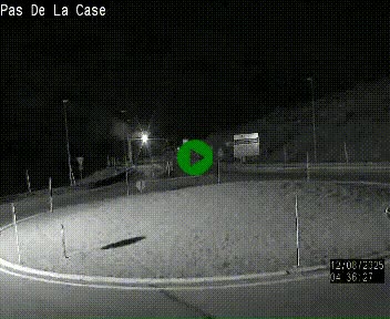 Webcam sur la N22 au niveau du poste frontière entre la France et Andorre à proximité de Pas de la Case à plus de 2000 mètres d'altitude