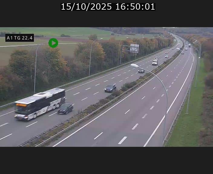 Traffic live webcam Luxembourg Flaxweiler - A1 direction Luxembourg - BK 22.4