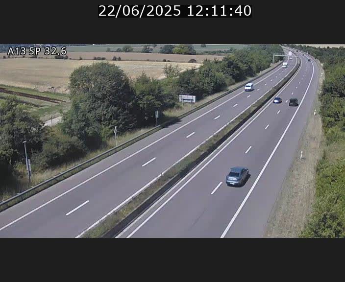 Webcam info trafic A13 à hauteur de Mondorf-les-bains. Vue orientée vers Altwies