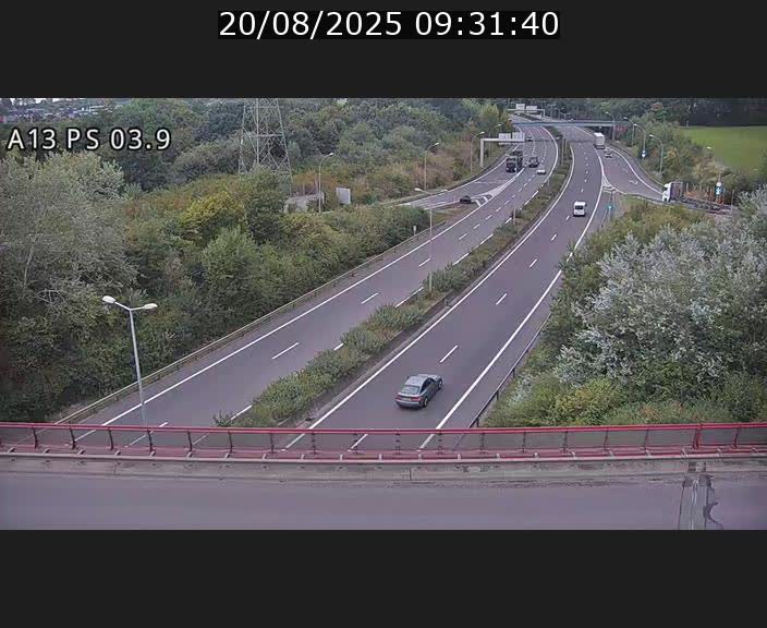 Traffic live webcam Luxembourg Differdange - A13 direction Esch-sur-Alzette - BK 3.9