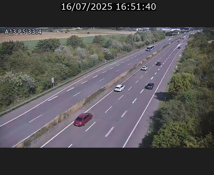 Webcam trafic sur A13 à hauteur de Mondorf-les-Bains en direction d'Altwies