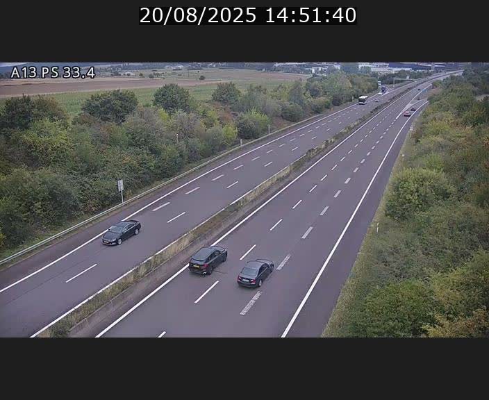Webcam trafic sur A13 à hauteur de Mondorf-les-Bains en direction d'Altwies