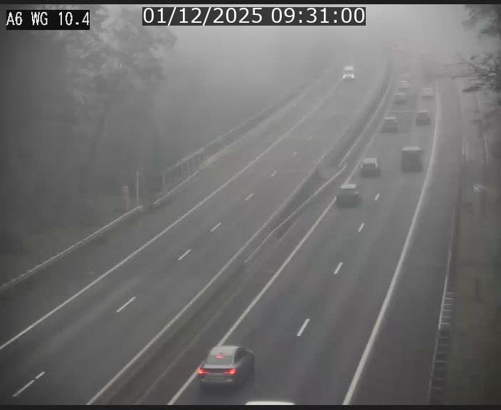 Traffic live webcam Luxembourg Mamer - A6 - BK 10.4 - direction Luxembourg/France/Allemagne