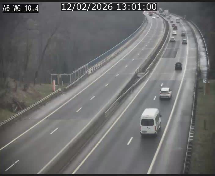 Traffic live webcam Luxembourg Mamer - A6 - BK 10.4 - direction Luxembourg/France/Allemagne